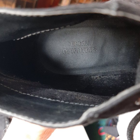 Urban Outfitters Black Open Toe Ankle Boot Lace up - Picture 6 of 7